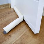 Door Draught Excluder 90 cm, Anti-Cold Unilateral Door Bottom with Self-Adhesive Seal, Protection Against Air Currents and Noise, Weather Stripping Door Seal Strip (White)