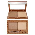 W7 Hollywood Bronze & Glow - Pressed Powder Duo Shimmer Bronzer & Highlighter - Contouring & Highlighting Vegan Makeup