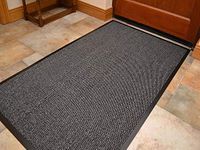 Heavy Duty Barrier Mat Indoor and Outdoor Kitchen Hallway Door Mat Rug Machine Washable Back Door Entrance Non Slip Traps Dirt PVC Rubber Barrier Mat (Grey, 60 x 180 cm)