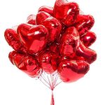 25pcs Heart Shape Foil Mylar Balloons Red 18" for Birthday Party Decorations, Wedding Decor, Engagement Party, Holiday, Baby Show (Red)