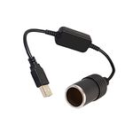 GutReise 5V USB to 12V Car Cigarette Lighter Socket Female Converter for DVR Dash Camera GPS E-Dog Below 8Watts