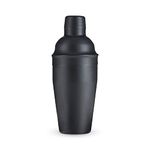 True Ash Matte Black Cocktail Shaker - Drink Shaker for Margarita, Mojito, Martini, Old Fashion and Bar Cocktails - 18 Oz Stainless Steel Cobbler Shaker with Lid & Strainer