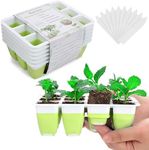 6pcs Reusable Seed Starter Kit, 72 Cells Seed Starter Trays, Silicone Seedling Starter Trays for Starting Plant Seeds with Flexible pop-Out Cells, Indoor Gardening Plant Germination Trays