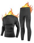 NOOYME Men's Thermal Underwear, Winter Long Johns for Men Thermal Quick Dry Base Layers Men Thermal Underwear Anti-Bacterial Hygroscopic Compression Mens Thermals Top And Bottoms for Run Ski Workout