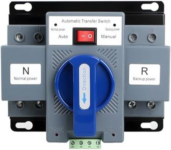 110V Automatic Transfer Switch, 2P 63A ATS Generator Changeover, 50/60Hz Dual-Power Changeover with Auto/Manual Modes, ~2s Transfer, Rotary Type, Clamp Terminals, CE Certified