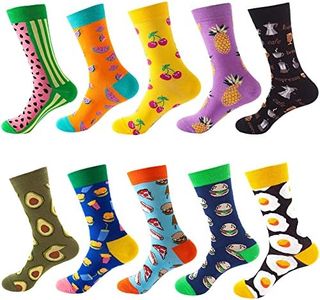 Dress Socks for Mens Womens Colorful Funny Novelty Crew Socks 10 Pack