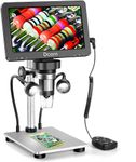 Dcorn 7'' Digital Microscope 1200X, 12MP 1080P Photo/Video Microscope for Adults Soldering Coins,Metal Stand,Wired Remote,10 LED Fill Lights,PC View,Windows/Mac Compatible