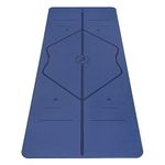 Liforme Original Yoga Mat – Free Yoga Bag, Patented Alignment System, Warrior-like Grip, Non-slip, Eco-friendly and Biodegradable, sweat-resistant, long, wide, 4.2mm thick mat for comfort (Dusk Blue)