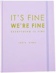 Graphique Hardbound Journal, It's Fine We're Fine Design – Cute Portable Notebook, 200 Lined Pages, Lavendar & Lime Cover, 6.75” x 8.5” x .75” – for Taking Notes, Lists and More