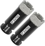 DT-DIATOOL Daimond Core Drill Bit 1-1/8 Inch 2pcs Vaccum Brazed Hole Saw with 5/8"-11 Thread Drilling for Procelain Tile Ceramic Stoneware Marble Granite Stone Brick