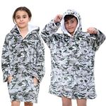 A2Z 4 Kids Girls Boys Oversized Hoodie Camouflage - Snuggle 952 Camo Charcoal One Size