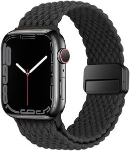 HITZEE Compatible con Correa Apple Watch 49/46/45/44/42/41/40/38mm, Correas Elástica con Cierre Magnético Diseñadas para Apple Watch Ultra 2 Serie 10 9 8 7 SE 6 5 4 3 (42/44/45/46/49, Negro)