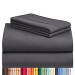 LuxClub 6 PC King Sheet Set, Breathable Luxury Bed Sheets, Deep Pockets 18" Wrinkle Free Cooling Bed Sheets Machine Washable Hotel Bedding Silky Soft - Dark Grey King