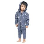 ARIEL Kids Cotton Fleece Full Sleeve Zipper Hoodie Sweatshirt & Sweatpant Clothing Set for Boys and Girls (STEEL-ELE_2-3 years)