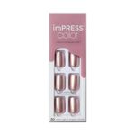 imPRESS Color Press-On Manicure, Gel Nails, PureFit Technology, Short Length, 'Paralyzed Pink', Polish-Free Solid Color Mani, Includes Prep Pad, Mini File, Cuticle Stick, 30 Fake Nails
