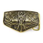 Archangel Michael belt buckle, Christian San Miguel solid brass belt bukle