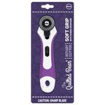 The Quilted Bear Rotary Cutter - Ergonomic Soft Grip Rotary Cutter for Fabric with Sharp Cutting Blade & Easy Blade Replace System (28mm Rotary Cutter)