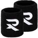 Raquex Cotton Wristbands - Soft cotton stretchy material. 8cm or 13cm widths. Sports sweat bands for men and women. 7 colour options. (Black, Pair Wristbands)