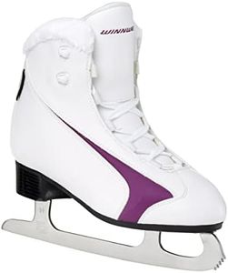 Winnwell Ice Skates for Women - Purple Soft Sided Figure Skates, Comfortable & Padded Skate for Beginners, Women & Girls (Junior 2)