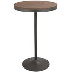 Lumisource Modern Home Decorative Furniture Dakota Industrial Adjustable Bar/Dinette Table - Grey and Brown