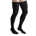 Jobst for Men 20-30 Thigh High Closed Toe Compression Stockings w/Silicone Border Black Large