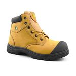 Tiger Men's Safety Boots Titanium Steel Toe CSA Approved Lightweight 6" Leather Work Boots 3055 (11 3E US, Wheat)