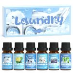 Laundry Fragrance Oils Set, ARVIDSSON Clean Essential Oils for Home, Fresh Linen, Citrus Clean, Laundry Day, Chamomile Bliss, Crisp Breeze, Minty, Fresh Scented Oil for Diffuser