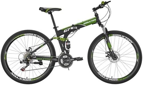 GIDUCTON Folding Mountain Bike Mens, Full Suspension,27.5" Wheel, 21 Speed, Foldable, Shock Absorber Bike for Men Women Adults Bicycle (Spoke)