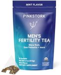 Blue Stork Men's Fertility Tea: Organic Fertility Supplements for Men, Green Tea, Maca Root, and Ginkgo Biloba for Male Reproductive Health, Mint, 15 Sachets