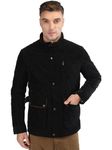 LURE URBAN Men Solid High Neck Full Sleeves Winter Wear Zipper Jacket Jet Black M