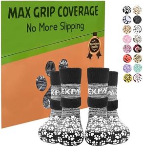 EXPAWLORER Anti-Slip Dog Socks to Prevent Licking Paws,Dog Shoes for Hot/Cold Pavement,Best Paw Protector Traction Control on Hardwood Floor,Dog Booties for Puppy Small Medium Large Senior Dogs