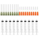 10ml Glue Applicator Syringe with 14 Ga Blunt Tip Needle and Cap, Science Lab Measuring, Ink Cartridges, Essential Oil Perfume Injection Dispenser, Wood Adhesive Tool