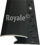 Royale® Z Edge Strip - Black Metal Door Threshold, Bar Plate, Carpet to Laminate - Black Finish