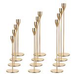 12 Pack Candle Holders Taper Candle Holders Tall Metal Candle Stands Holders for Table Centerpiece Modern Pillar & Home Wedding Decor, Gold