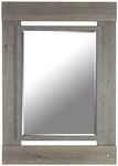 Mirrorize Canada Grey Wash Real Wood Bevelled Wall Mirror| Vanity,Hallway,Bathroom, Bedroom | 30x43 (Inner mirror 20X28)|Silver Leaf| Rectangle| Large Decorative Bevelled Mirror