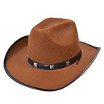 Bristol Novelty BH367B Felt Cowboy Studded Hat, Unisex-Adult, Brown, One Size