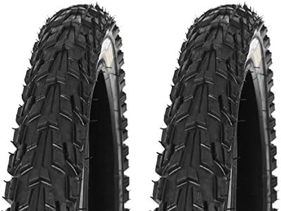 2 x FITTOO Bike Bicycle Tire, Mountain Bike Rubber Tire, 26in, Great Traction, Fast Rolling, Long Lasting, Black with Carbon Steel Beads（2PCS Packed）