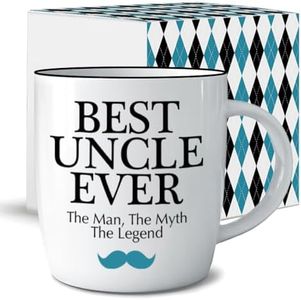 Gifffted Worlds Best Uncle Ever Coffee Mug for My Coolest Uncle, Funny Gifts Ideas from Niece or Nephew, Greatest Uncles Birthday Presents Men Mugs for Christmas and Valentines Day, Cups 13 Oz Cup