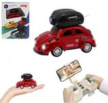 Toyiuwa Mini RC Camera Car with Live Video, 2.4GHz Remote Control, HD Camera, Vibration Collision Feedback, Rechargeable Battery, Indoor Racing Toy for Kids & Adults