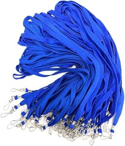 Hsyydzi Lanyard 100 Pack Bulk Badge Lanyards for ID Badges Lanyard with Swivel Hook(Wide, Blue)