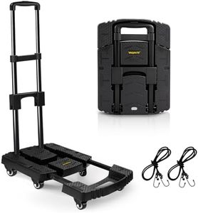 Voipvvii Folding Hand Truck 500lbs, Portable Heavy Duty Dolly Cart, 6 Wheels Collapsible Luggage Cart with 2 Elastic Ropes - Compact Trolley Cart for Easy Moving - Ideal Hand Cart for Travel and More