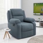 Green Soul Comfy | 1 Seater Recliner Sofa with Soft Suede Fabric & Luxuriously Padded Body | Recliner for Relaxing at Home | 3 Years Warranty (Soothing Grey) | Installation Provided