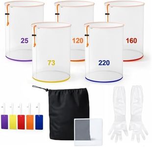 ZeeChan 5 Gallon All-Mesh Filter Bags Set, 17 Pcs Reusable Nylon Strainer Bags, Includes Filter Screen, Storage Pouch, Gloves Bubble Bags for Hydroponics, Cold Brew Coffee, Tea,Juice (25-220 Microns)