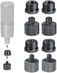 IXTECH Mic Stand Adapter Set 8 pieces Metal Microphone Stand Screw Thread Adapter 5/8 Female to 3/8 Male 3/8 Female to 5/8 Male 5/8 Female to 1/4 Male 1/4 Female to 5/8 Male Tripod Adapter ADP03A Blck