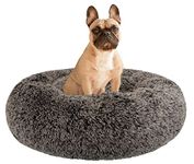 Bessie and Barnie Snuggle Dog Bed - Extra Plush Fabric Dog Bean Bag Bed - Reversible Circle Dog Bed - Machine Washable Donut Dog Bed - Calming Dog Bed - Multiple Sizes & Colors Available