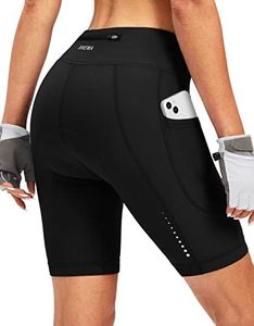 Bikewa Women's 4D Padded Bike Shorts Cycling Riding Road Biking Bicycle Cycle Shorts for Women Zipper Pockets