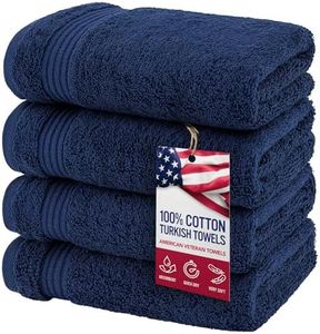 American Veteran Towel, Hand Towels for Bathroom Set of 4, 100% Cotton Turkish Hand Towel Sets Clearance Prime, Soft Hand Face Towels, Navy Blue Hand Towels