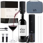 Electric Wine Opener Set - Wine Bottle Opener Kit with Rechargeable Corkscrew & Battery-Operated Aerator - Automatic Wine Bottles Cork Screw Opener for Wine Lovers, Men, Women, & Travel (Black Matte)