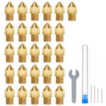 ELEGOO 26pcs MK8 Nozzles Multi Size, 3D Printer Brass Hotend Nozzles 0.2mm/0.3mm/0.4mm/0.5mm/0.6mm/0.8mm/1.0mm with DIY Tools Compatible with Neptune 3 Series and More