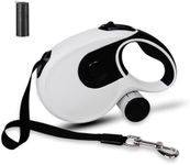 Retractable Leash 16.40ft for Medium Dogs or Cats with Removable Dispenser, Heavy Duty Tangle-Free Rope, Dog Leash Extender, One-Hand Brake, Pause, Lock, for Small to Medium Dogs